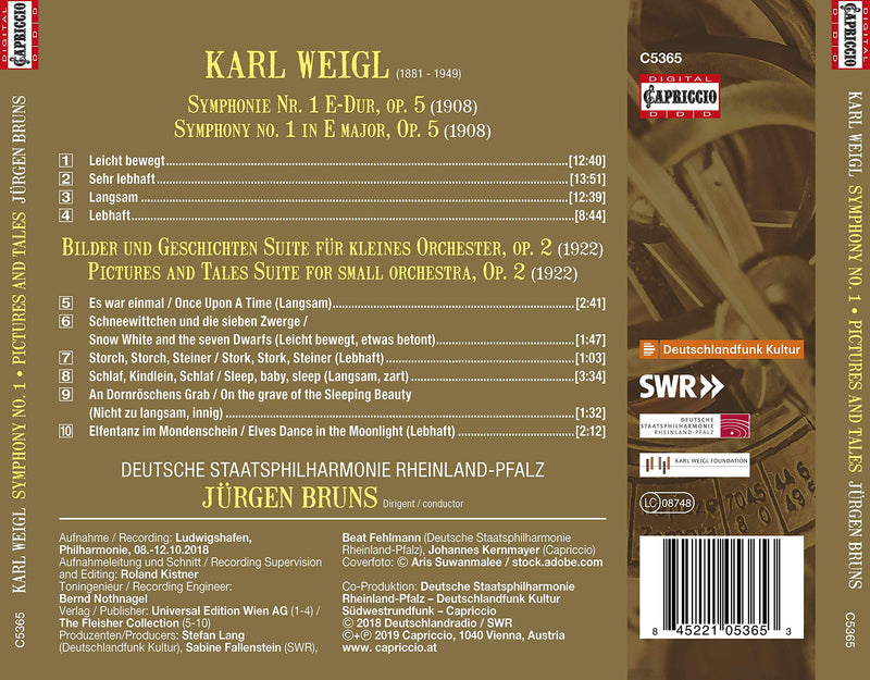 Weigl: Symphony No. 1 & Pictures and Tales / Bruns, Rheinland-Pfalz State Philharmonic