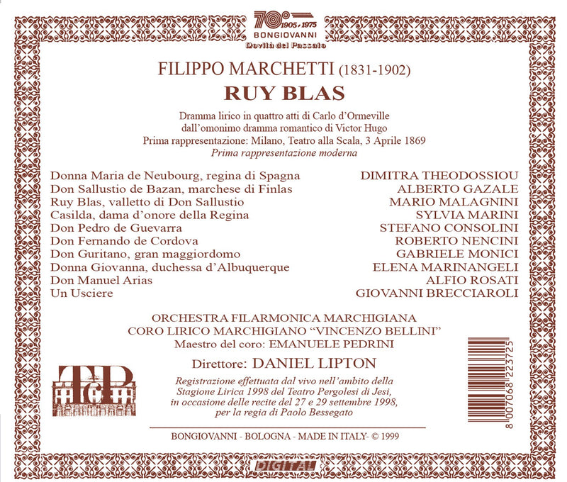 Marchetti: Ruy Blas / Lipton, Theodossiou, Gazale, Marini, Nencini