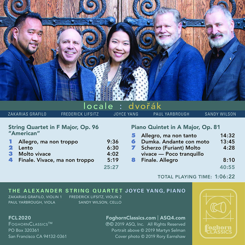 Dvorak: "American" Quartet & Piano Quintet / Yang, Alexander String Quartet