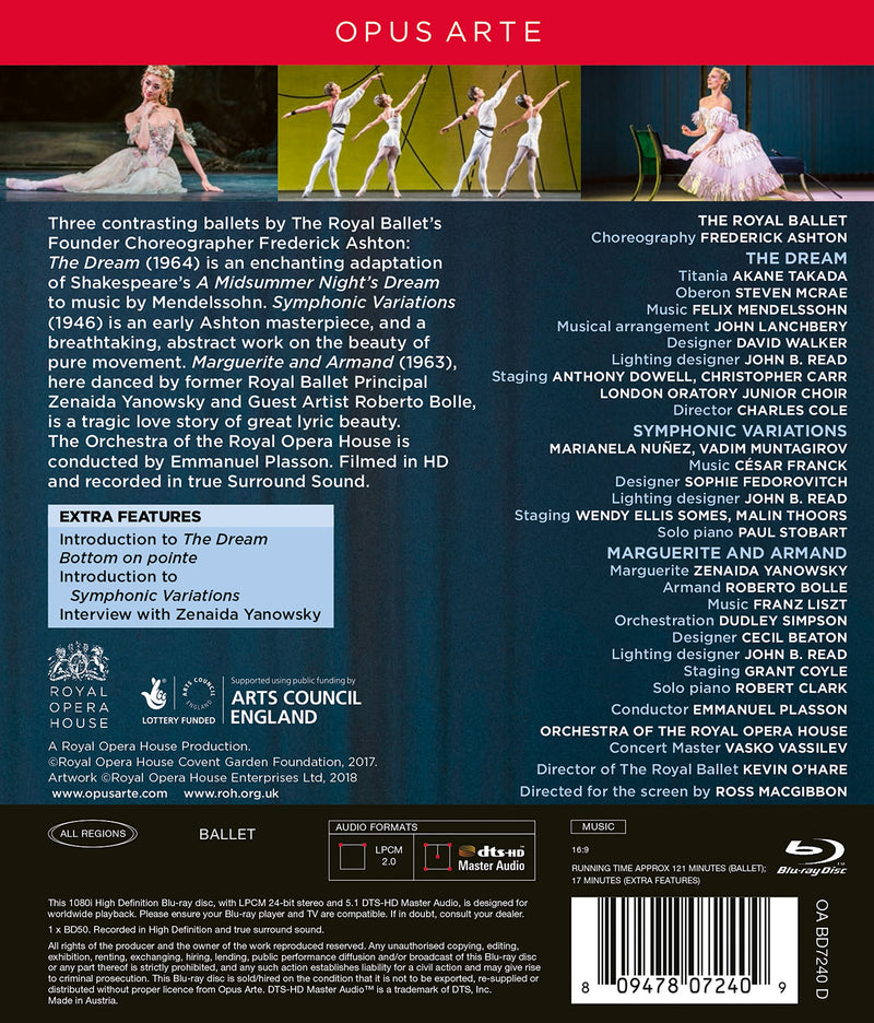 Mendelssohn: The Dream - Franck: Symphonic Variations - Liszt: Marguerite and Armand / Plasson, Royal Opera House [Blu-ray]