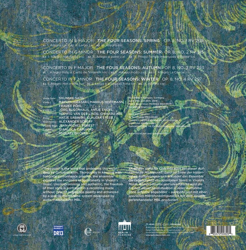 Vivaldi: The Four Seasons / Sato, Concerto Koln