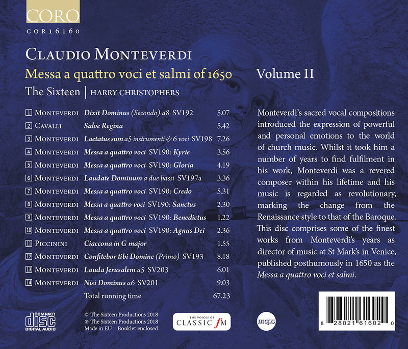 Monteverdi: Messa a quattro voci el Salmi of 1650 / Christophers, The Sixteen