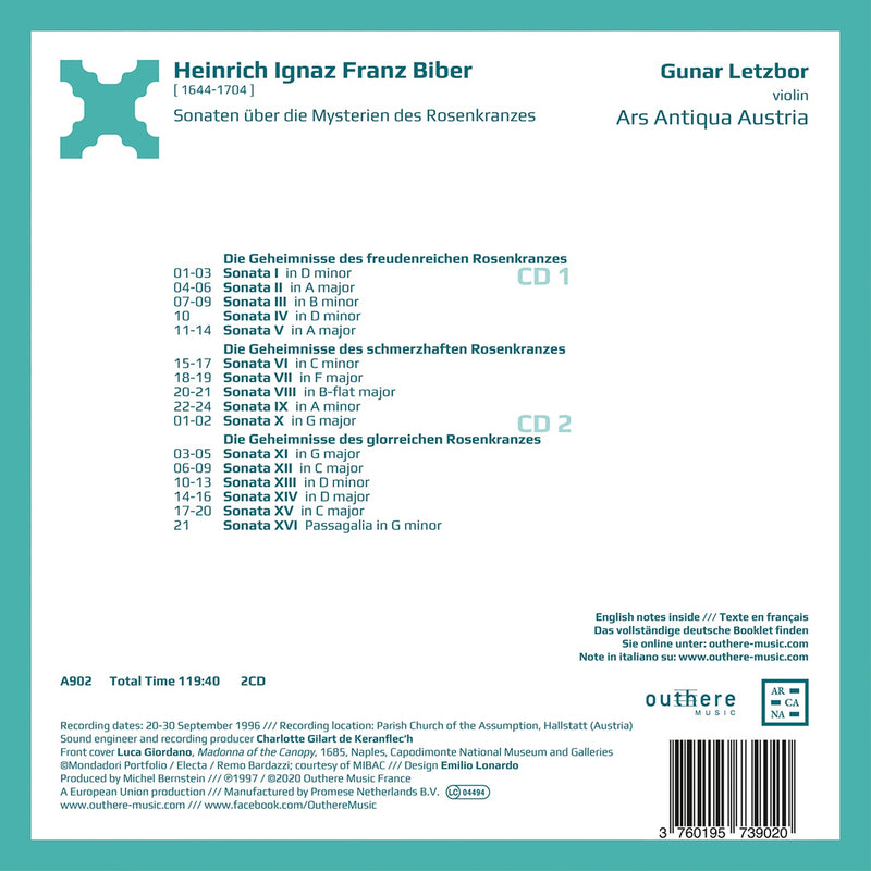 Biber: ‘Rosary’ Sonatas / Letzbor, Ars Antiqua Austria