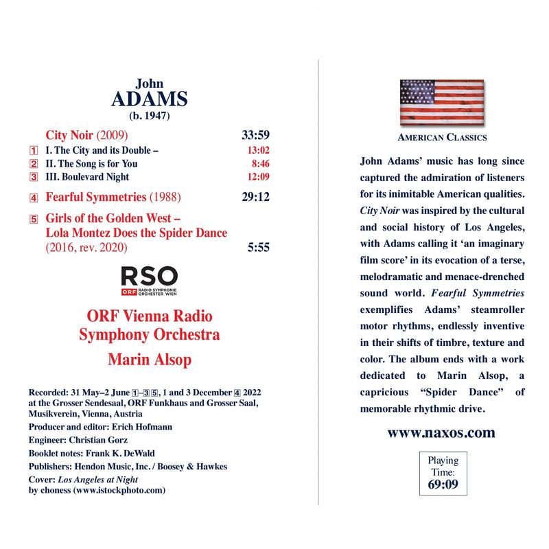 Adams: City Noir & Other Orchestral Works / Alsop, ORF VRSO