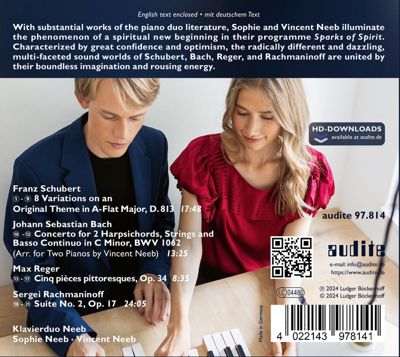 J.S. Bach, Rachmaninoff, Reger & Schubert: Sparks of Spirit