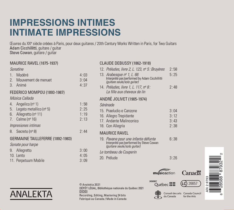 Intimate Impressions / Adam Cicchillitti, Steve Cowan