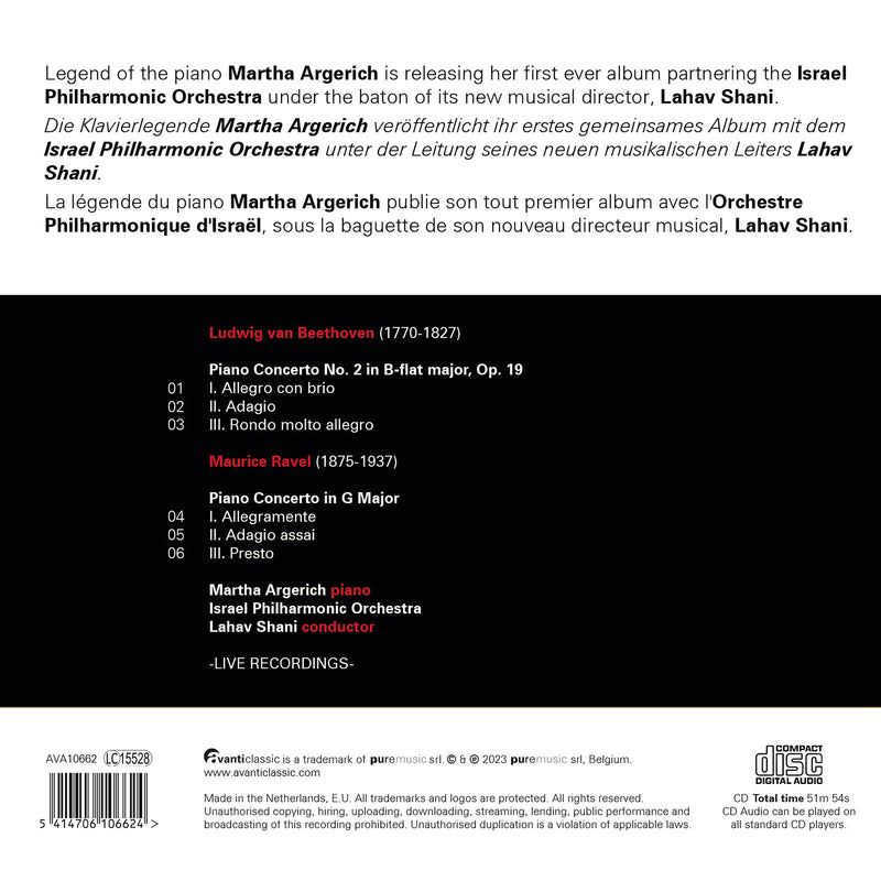 Martha Argerich Plays Beethoven & Ravel / Shani, Israel Philharmonic