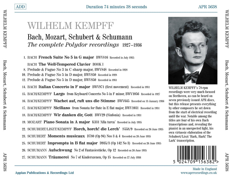 The Complete Polydor Recordings (1927-1936) / Kempff