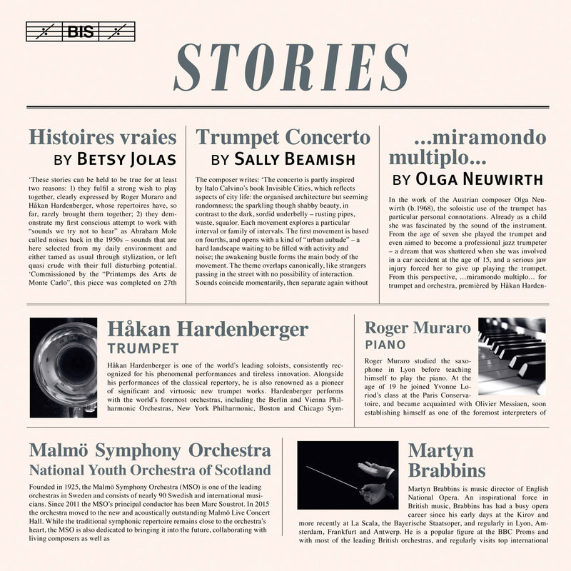 Stories - Music of Jolas, Beamish & Neuwirth / Hardenberger, Muraro, Brabbins, Malmö SO
