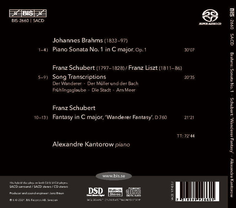 Brahms: Piano Sonata No. 1 - Schubert: Fantasy in C / Kantorow