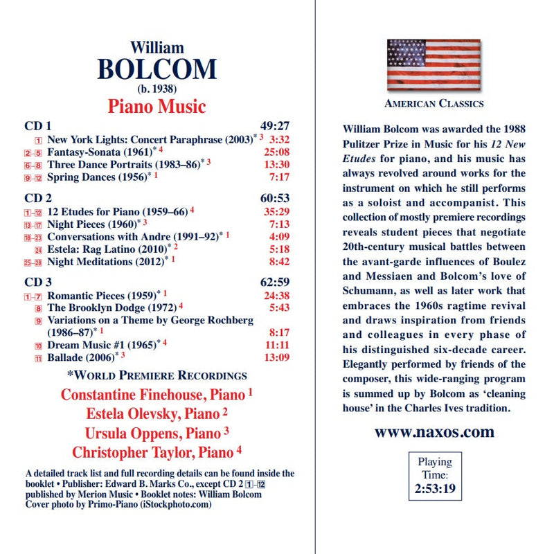 Bolcom: Piano Music / Finehouse, Olevsky, Oppens, Taylor