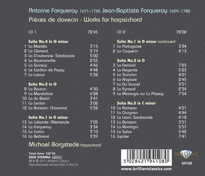 Forqueray: Works For Harpsichord / Michael Borgstede