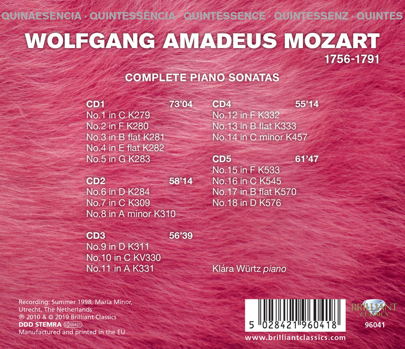 Mozart: Complete Piano Sonatas / Würtz