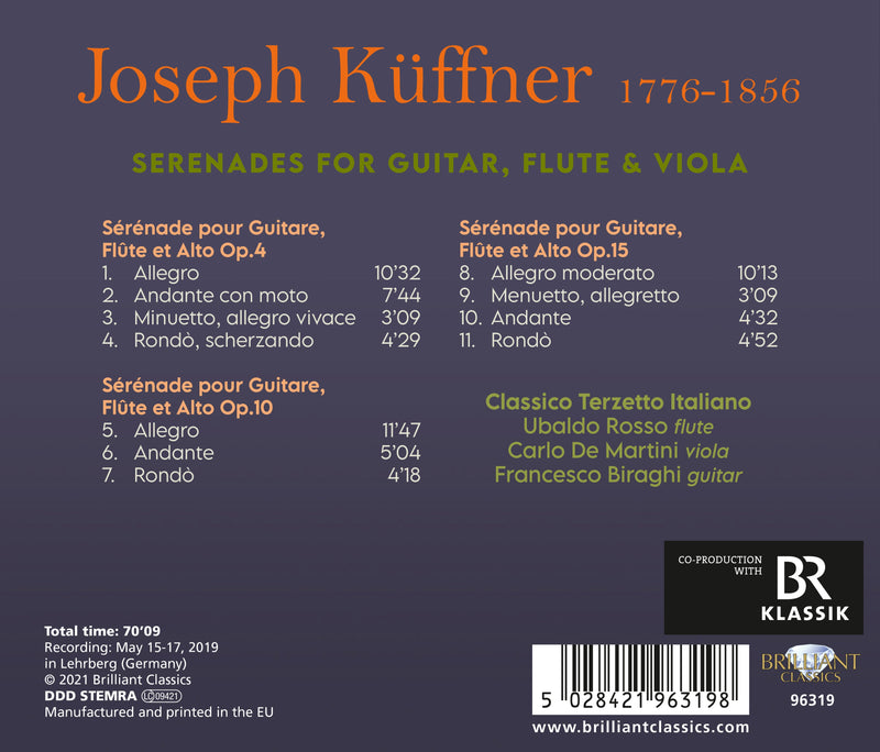 Küffner: Serenades for Guitar / Classico Terzetto Italiano