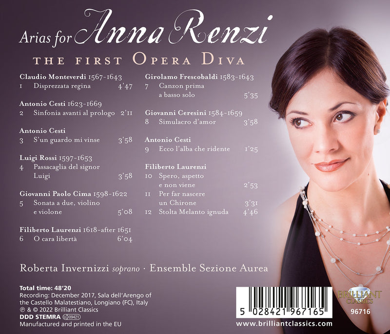 Arias for Anna Renzi, the First Opera Diva / Roberta Invernizzi