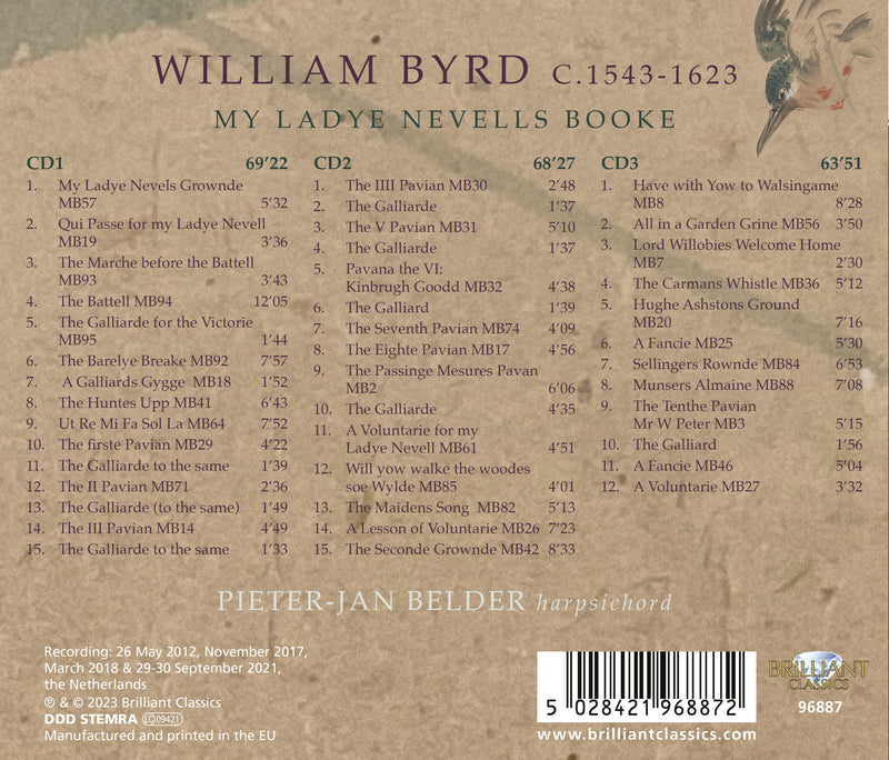 Byrd: My Ladye Nevells Booke / Pieter-Jan Belder