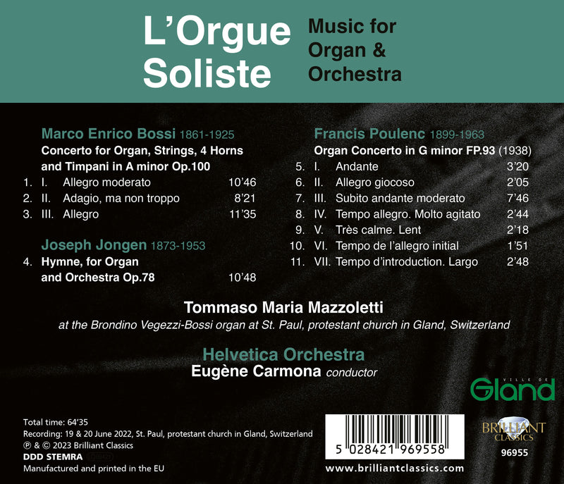 Music for Organ & Orchestra / Mazzoletti, Carmona, Helvetica Orchestra