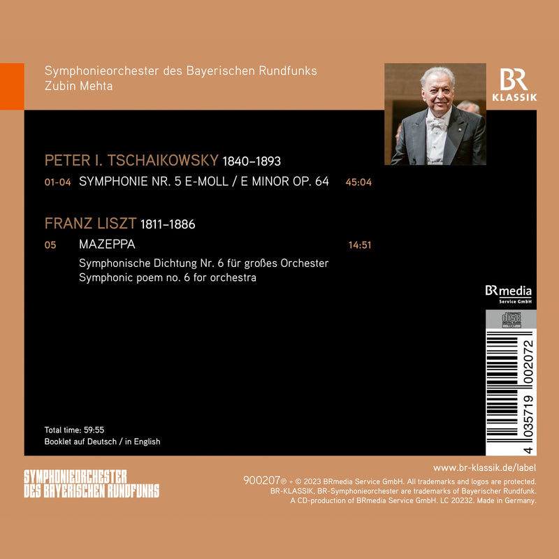 Tchaikovsky: Symphony No. 5 - Liszt: Mazeppa / Mehta, BRSO