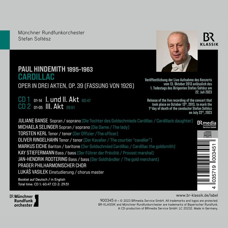 Hindemith: Cardillac / Soltész, Munich Radio Orchestra