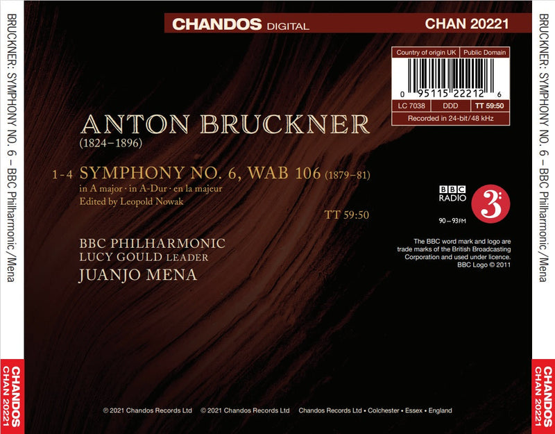 Bruckner: Symphony No. 6 / Mena, BBC Philharmonic Orchestra