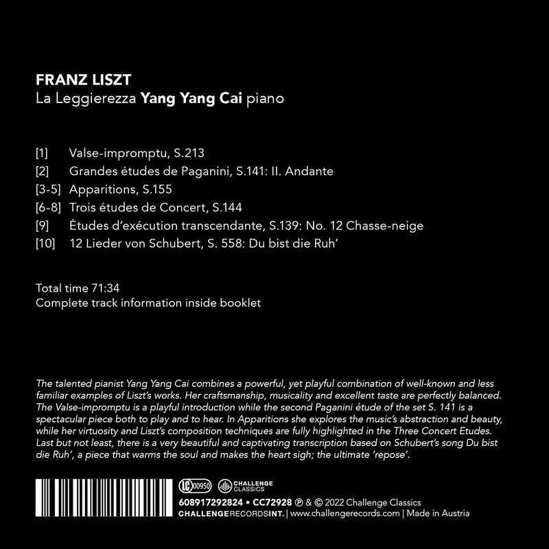Liszt: La Leggierezza / Yang Yang Cai