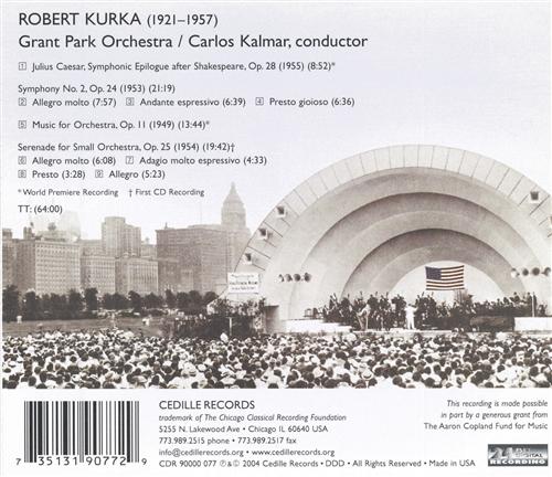 Kurka: Symphony No. 2 / Kalmar, Grant Park Orchestra