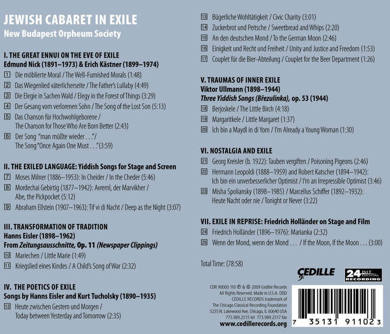Jewish Cabaret In Exile / New Budapest Orpheum Society
