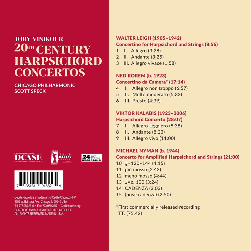 20th Century Harpsichord Concertos / Vinikour, Speck, Chicago Philharmonic