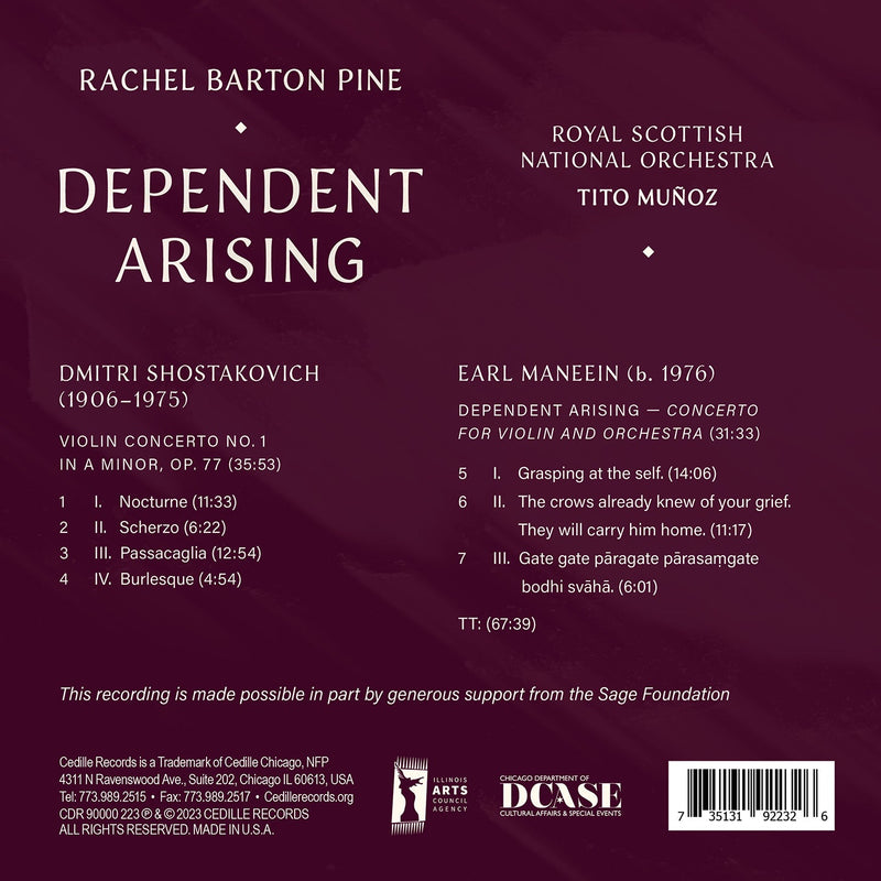 Dependent Arising - Shostakovich & Maneein: Violin Concertos / Barton Pine, Muñoz, RSNO