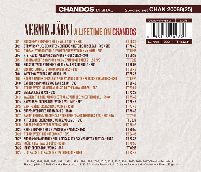 A Lifetime on Chandos / Neeme Järvi