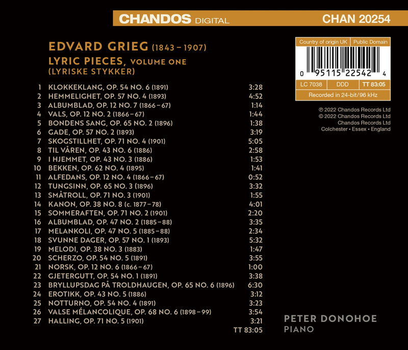 Grieg: Lyric Pieces, Vol. 1 / Peter Donohoe