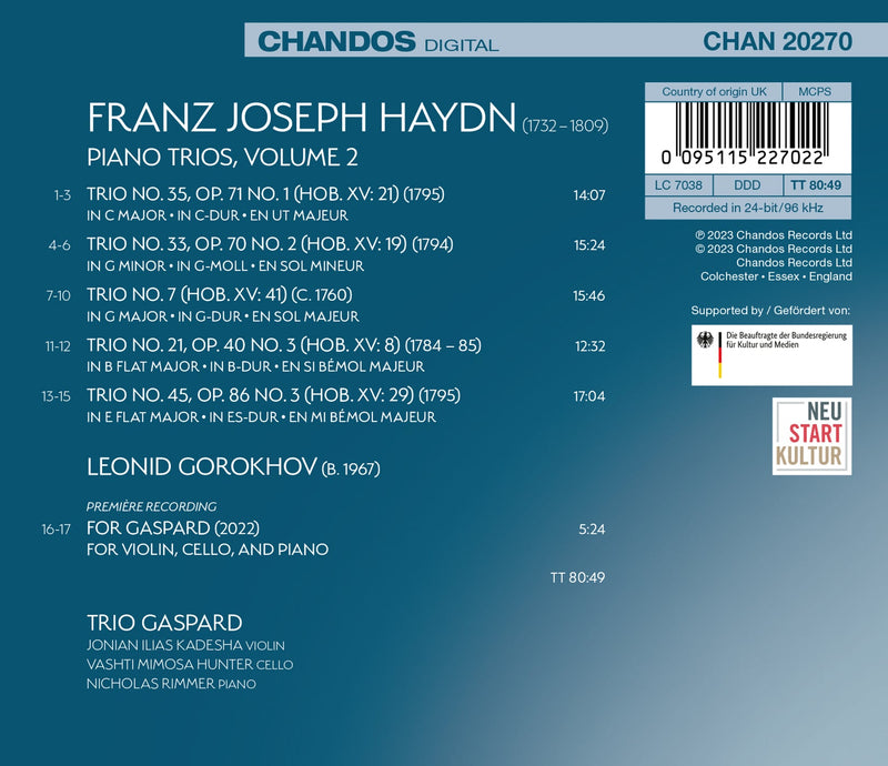 Haydn: Complete Piano Trios, Vol. 2 / Trio Gaspard