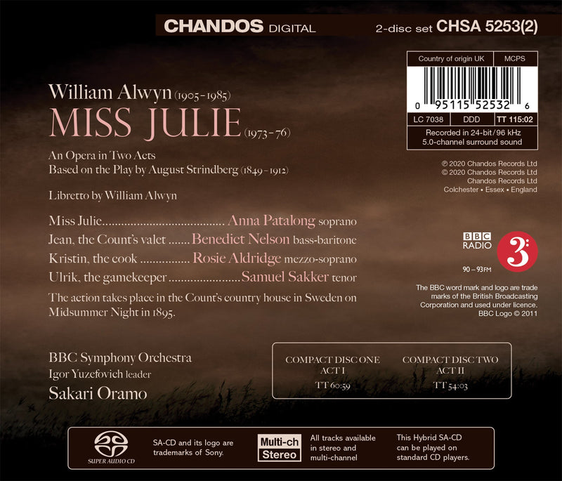 Alwyn: Miss Julie / Oramo, BBC Symphony