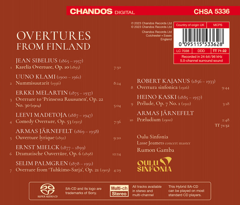 Overtures from Finland / Gamba, Oulu Symphony
