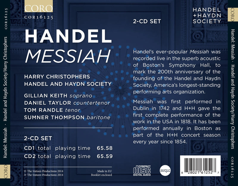 Handel: Messiah / Christophers, Handel & Haydn Society