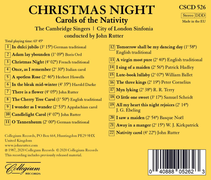 Christmas Night - Carols of the Nativity / Rutter, City of London Sinfonia