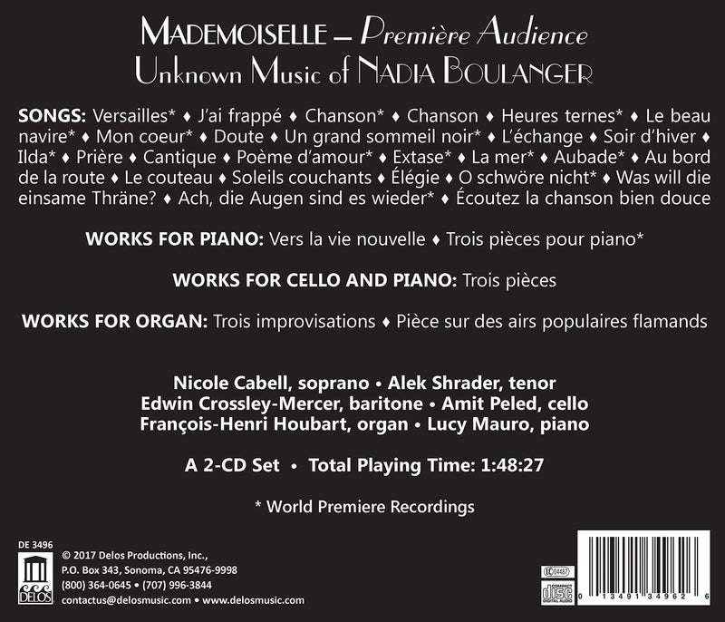 Mademoiselle: Première Audience - Unknown Music of Nadia Boulanger