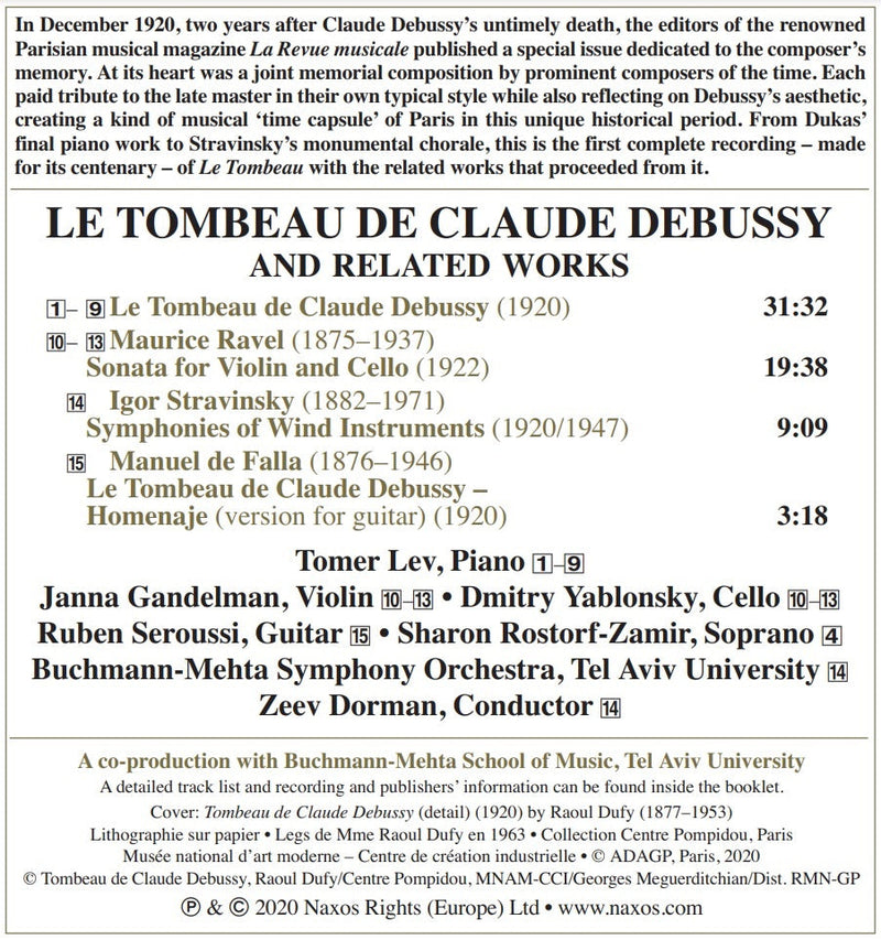 Le Tombeau De Claude Debussy / Tomer Lev, Buchmann-Mehta Symphony Orchestra