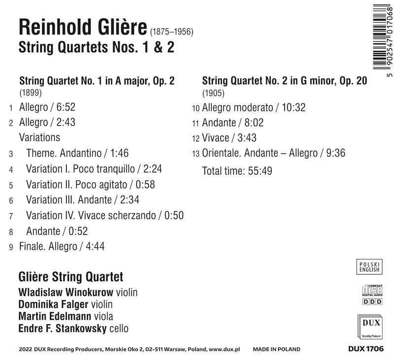 Glière: String Quartets Nos. 1 & 2 / Glière String Quartet