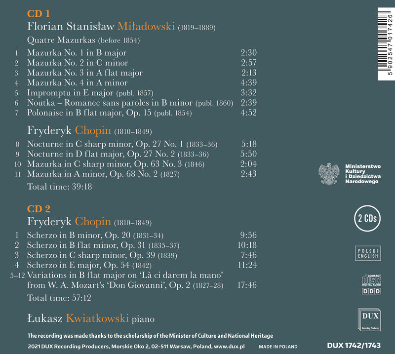Known & Unknown Romantics - Chopin & Miladowski / Kwiatkowski