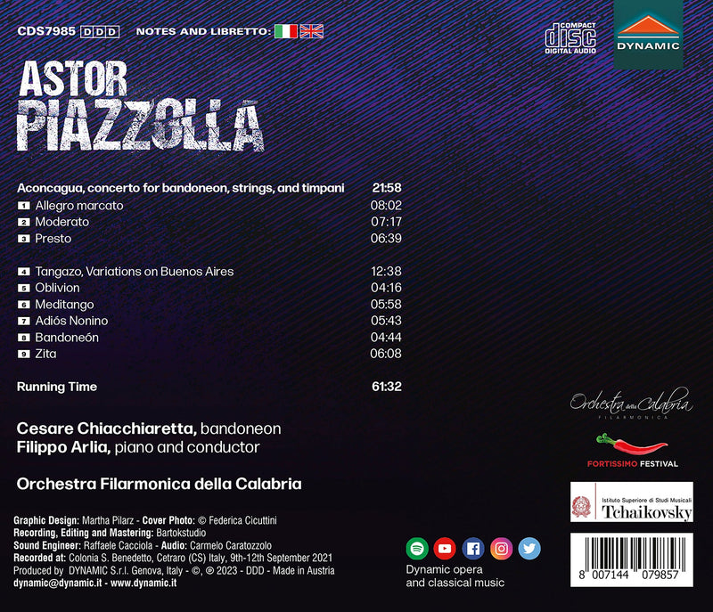 Piazzolla: Orchestral Works / Chiacchiaretta, Arlia, Calabria Philharmonic