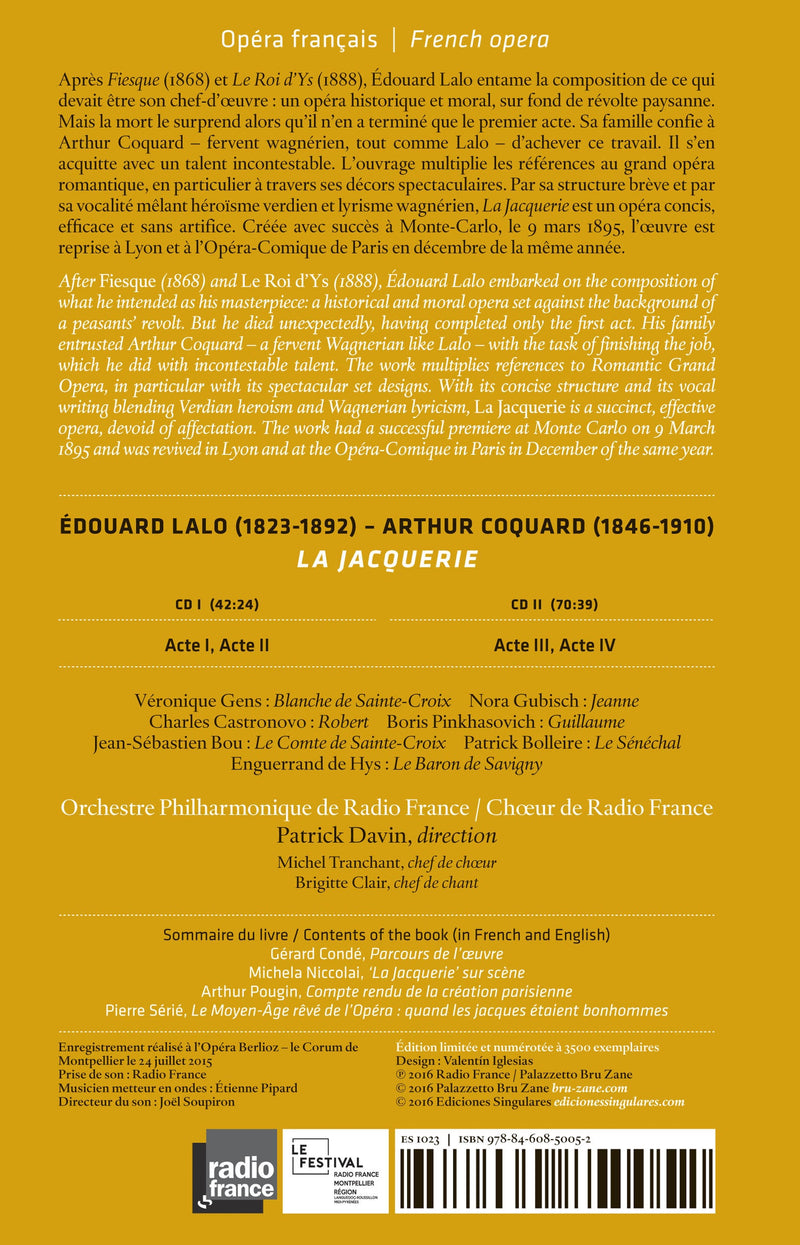 Lalo & Coquard: La Jacquerie / Gens, Davin, Radio France Philharmonic