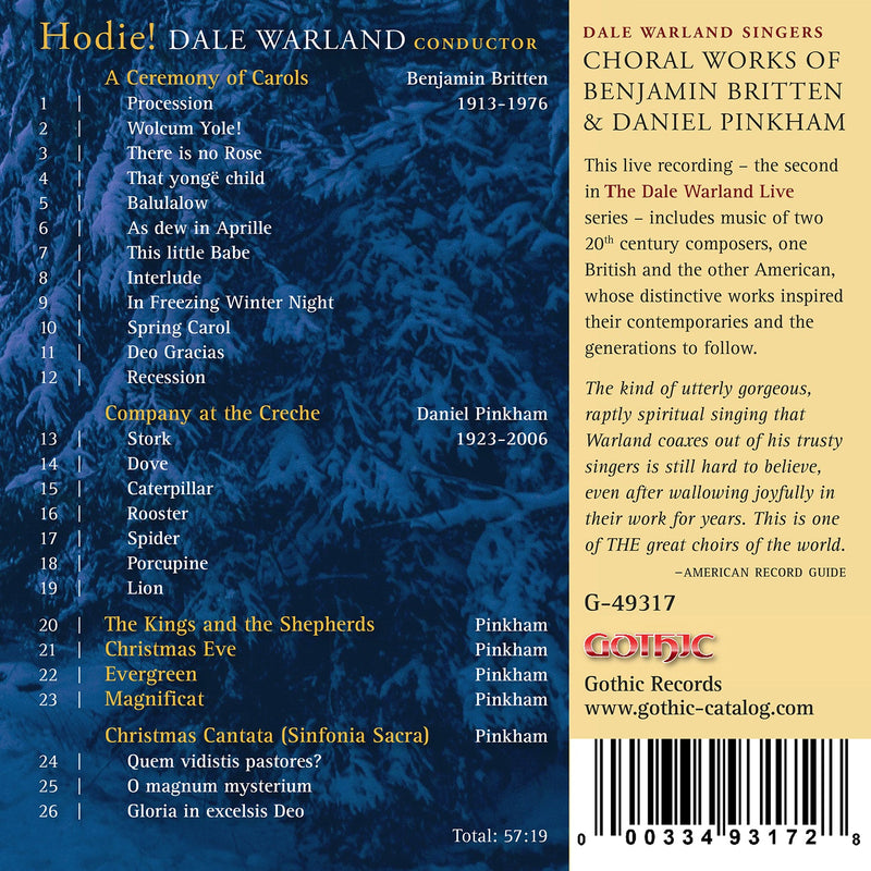 Hodie! Choral Works of Benjamin Britten & Daniel Pinkham / Dale Warland Singers