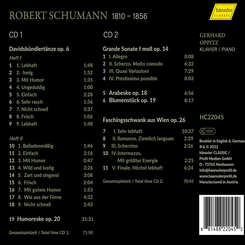 Schumann: Piano Works / Gerhard Oppitz