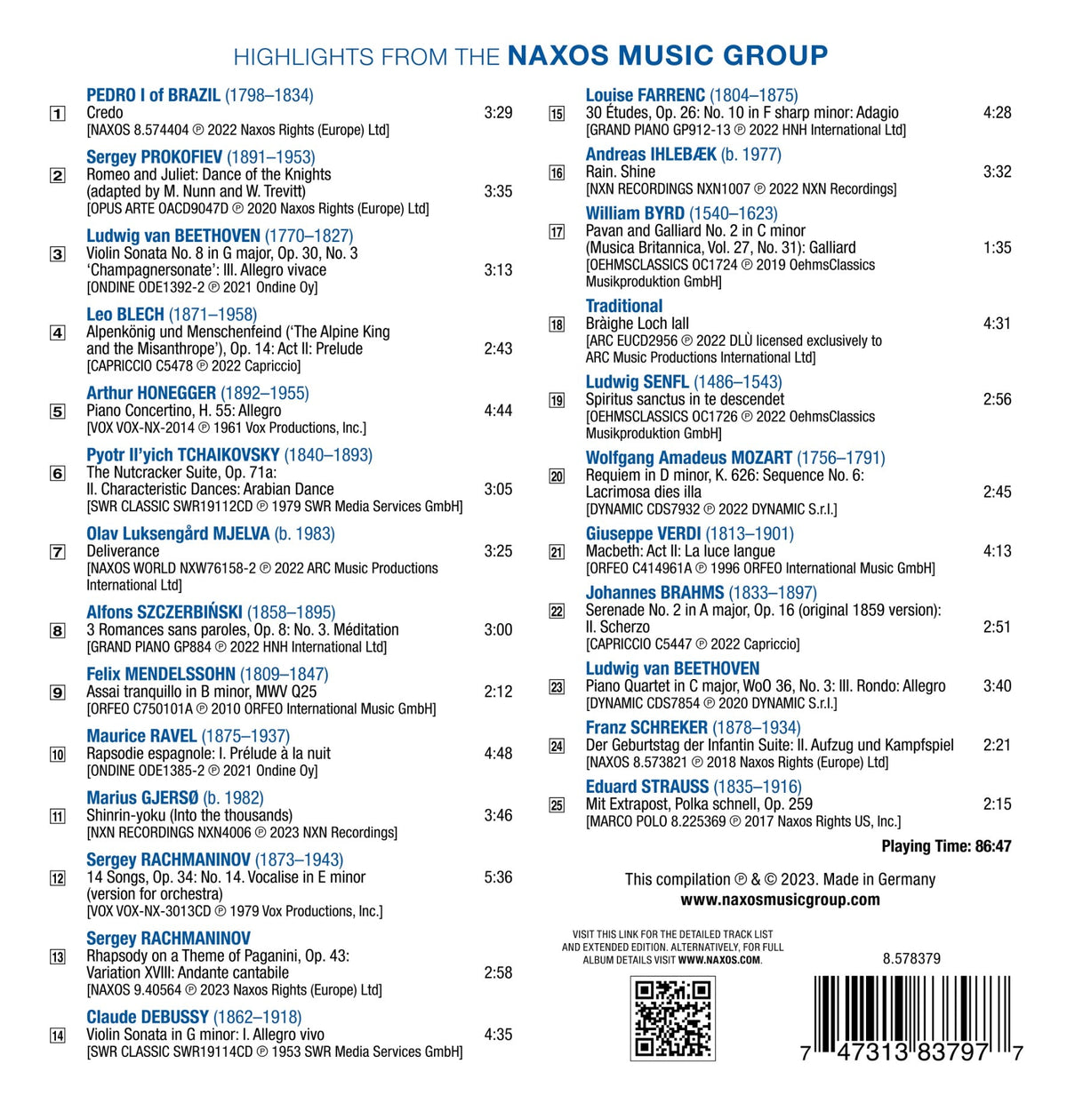 The Naxos Music Group 2023 Catalogue [Book + Sampler CD]