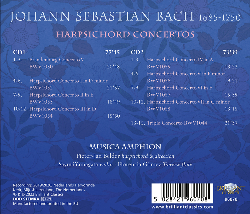 J.S. Bach: Harpsichord Concertos / Musica Amphion, Yamagata, Belder, Gómez