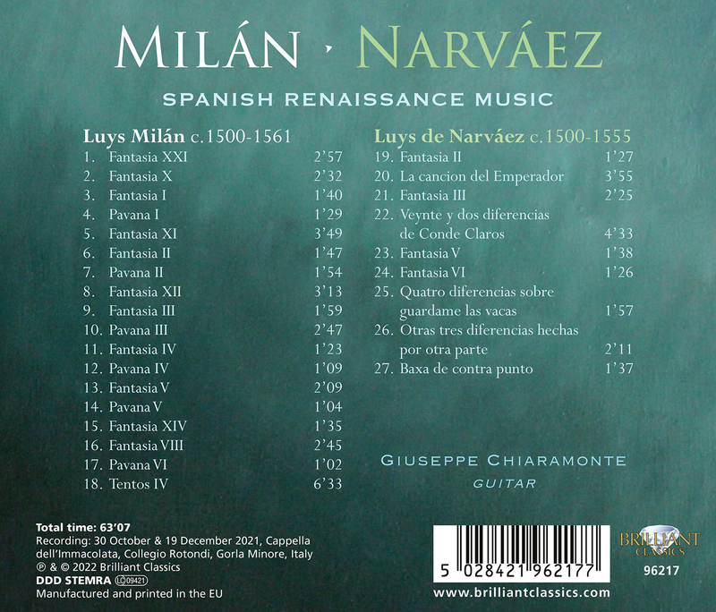 Milán & Narváez: Spanish Renaissance Music / Chiaramonte