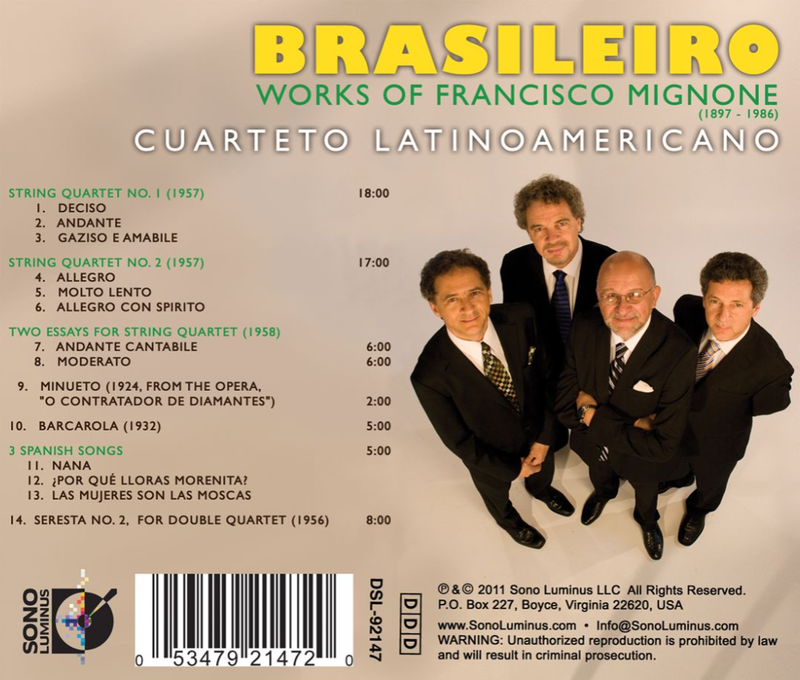 Brasileiro - Works Of Francisco Mignone / Cuarteto Latinoamericano