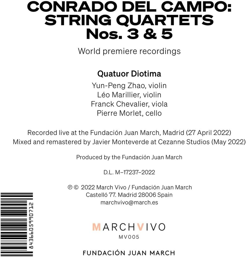 Campo: String Quartets Nos. 3 & 5 / Quatuor Diotima