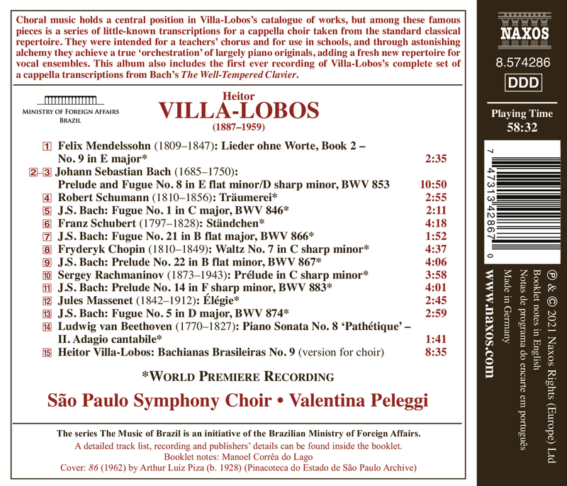 Villa-Lobos: Choral Transcriptions / Peleggi, Sao Paulo Symphony Choir
